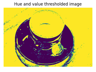 Hue and value thresholded image