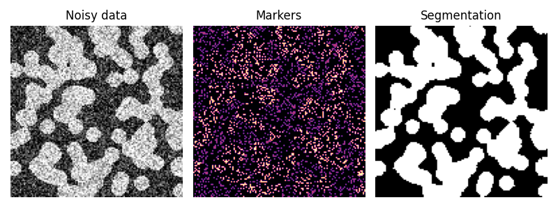 Noisy data, Markers, Segmentation